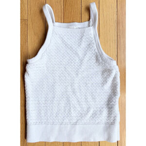 Abercrombie Kids Crochet Knit Tank Top Size 11/12 Preppy Boho White